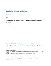 Programs and Problems of City Planning in the Soviet Union