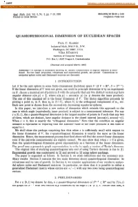 Quasiorthogonal Dimension of Euclidean Spaces