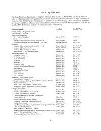 USCS Log 2010 Index