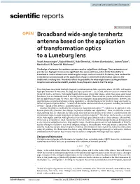 Broadband Wide-Angle Terahertz Antenna Based on the Application Of
