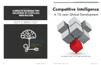 Competitive Intelligence: a 10-Year Global Development