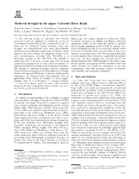 Medieval Drought in the Upper Colorado River Basin David M