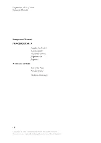 Sampurna Chattarji FRAGMENTARIA Catalan for the First- Person Singular