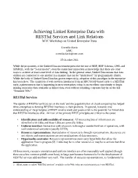 Achieving Linked Enterprise Data with Restful Services and Link Relations W3C Workshop on Linked Enterprise Data
