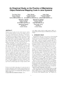 An Empirical Study on the Practice of Maintaining Object-Relational Mapping Code in Java Systems