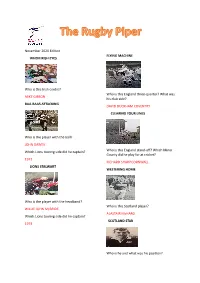 Answers Rugby Piper November 2020