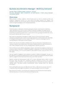 Business Acceleration Manager- Medicity Scotland Overview