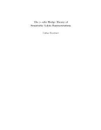 The P−Adic Hodge Theory of Semistable Galois Representations
