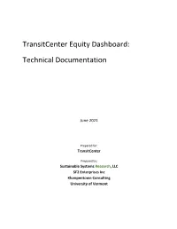 Transitcenter Equity Dashboard: Technical Documentation
