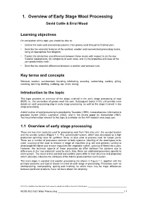 1. Overview of Early Stage Wool Processing