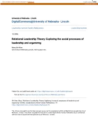 Exploring the Social Processes of Leadership and Organizing