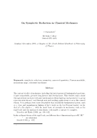 On Symplectic Reduction in Classical Mechanics