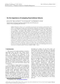 On the Importance of Analyzing Flood Defense Failures