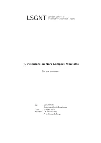 G2 -Instantons on Non-Compact Manifolds