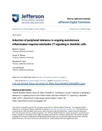 Induction of Peripheral Tolerance in Ongoing Autoimmune Inflammation Equirr Es Interleukin 27 Signaling in Dendritic Cells