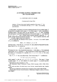 An Inverse Mapping Theorem for Set-Valued Maps F Acting from a Complete Metric Space I Toa Linear Space Y with a (Translation) Invariant Metric