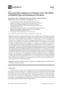 Assessing Mucoadhesion in Polymer Gels: the Effect of Method Type and Instrument Variables