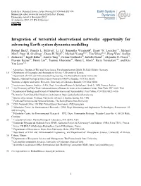 Integration of Terrestrial Observational Networks: Opportunity for Advancing Earth System Dynamics Modelling Roland Baatz1, Pamela L