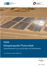 IRAN Netzgekoppelte Photovoltaik Zielmarktanalyse 2019 Mit Profilen Der Marktakteure