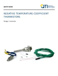 Negative Temperature Coefficient Thermistors