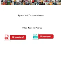 Python Xml to Json Schema