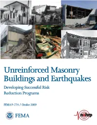 Unreinforced Masonry Buildings and Earthquakes Developing Successful Risk Reduction Programs