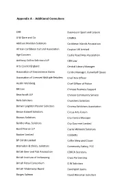 Appendix a – Additional Consultees CAB a W Gore and Co Addison