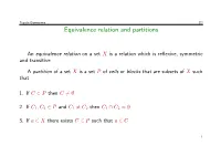 Equivalence Relation and Partitions