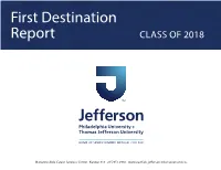 First Destination Report CLASS of 2018