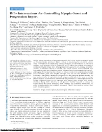 Interventions for Controlling Myopia Onset and Progression Report