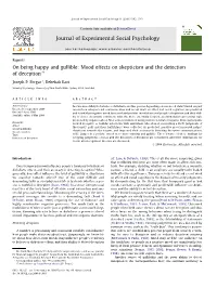 Mood Effects on Skepticism and the Detection of Deceptionq