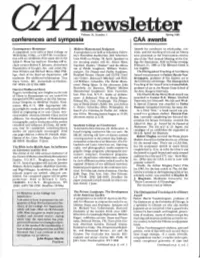 Spring 1985 CAA Newsletter