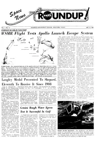 WSMR Flight Tests Apollo Launch Escape System