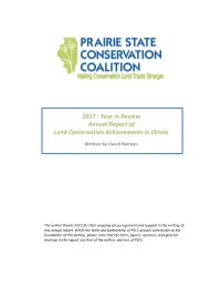 2017 - Year in Review Annual Report of Land Conservation Achievements in Illinois