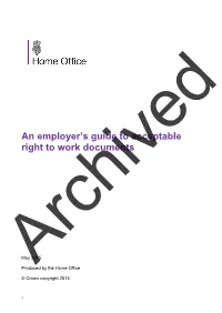 An Employer's Guide to Acceptable Right to Work Documents