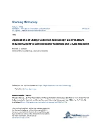 Applications of Charge Collection Microscopy: Electron-Beam- Induced Current to Semiconductor Materials and Device Research