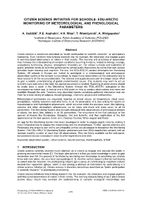 Citizen Science Initiative for Schools: Edu-Arctic Monitoring of Meteorological and Phenological Parameters