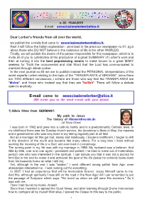 E-Mail Came to Associazionelorber@Alice.It (We Invite You to the Send E-Mail with Your Photo)