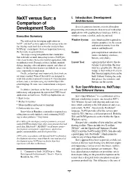 Next Versus Sun: a Comparison of Development Tools August 1992