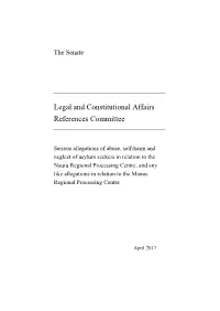 Serious Allegations of Abuse, Self-Harm and Neglect of Asylum