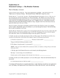 Structural Geology — the Boulder Flatirons