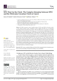The Complex Interplay Between MYC and the Molecular Circadian Clock in Cancer