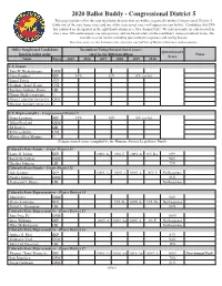 2020 Ballot Buddy - Congressional District 5 This Page Includes All of the State Legislative Districts That Are Within, Or Partially Within, Congressional District 5