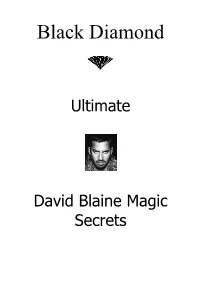 David Blaine Magic Secrets