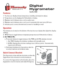 Digital Hygrometer Item No