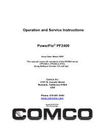 Operation and Service Instructions Powerflo® PF2400