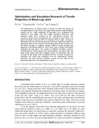 Optimization and Simulation Research of Tensile Properties of Wood Lap Joint