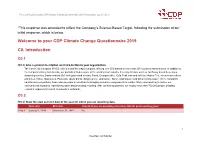 Welcome to Your CDP Climate Change Questionnaire 2019