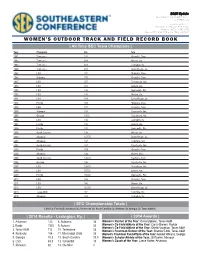 2015 SEC Women's Outdoor Track and Field Record Book Layout 1
