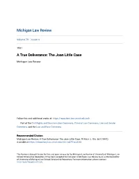 A True Deliverance: the Joan Little Case